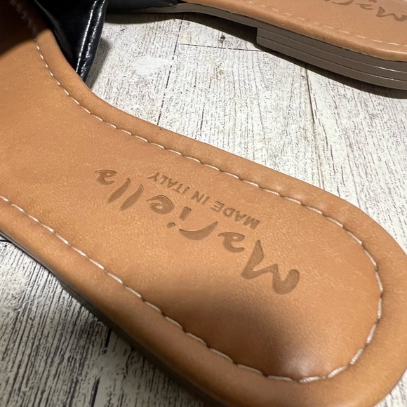 MARIELLA - QUILTED STUD SLIDES black flats size 9 like new - Picture 5 of 6